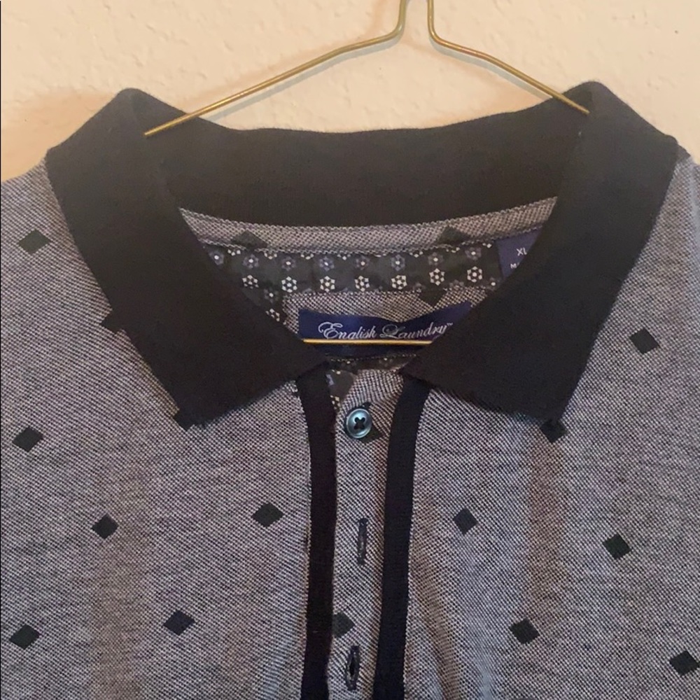Grey and black English laundry polo